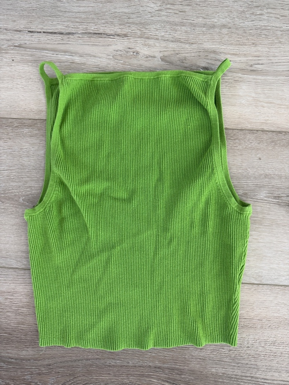 Ribbed Slim-Fit Lime Green tank top